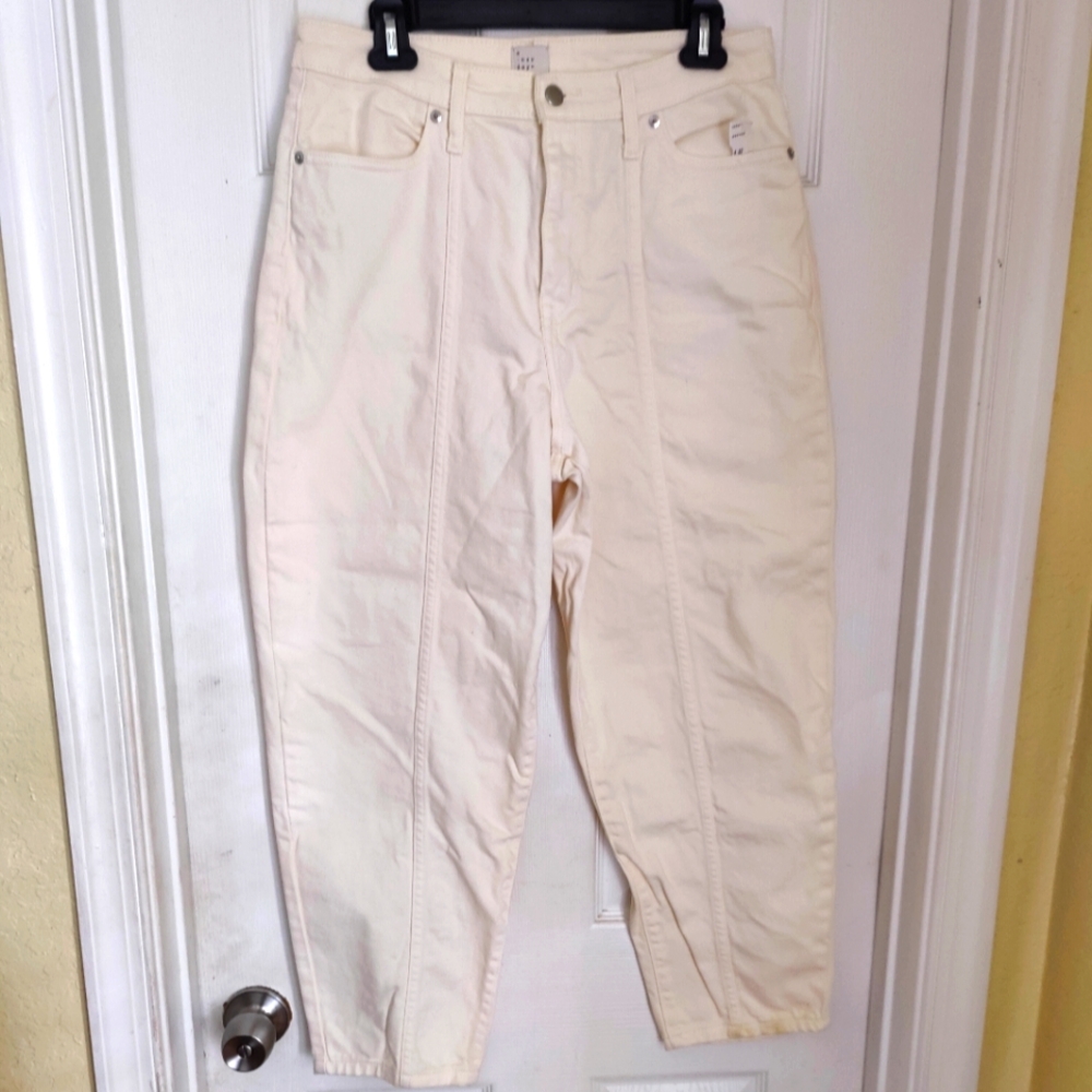 Women’s Cream High-Rise Straight Jeans